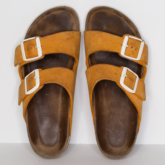 Birkenstock Women's Arizona Sandals Nubuck Big Buckle Comfort Slides 38 7 7.5 AR - Picture 5 of 7